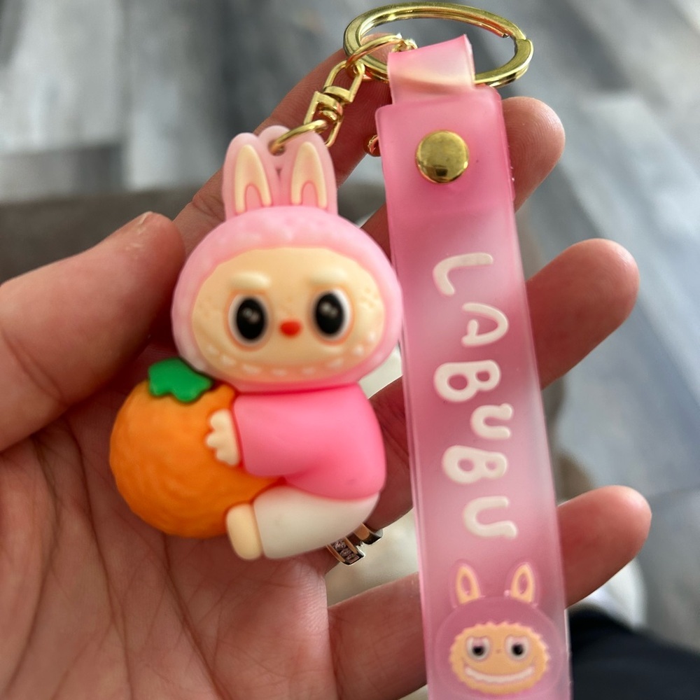 4/$100 k-pop monster Labubu Pink Bunny Keychain Toy